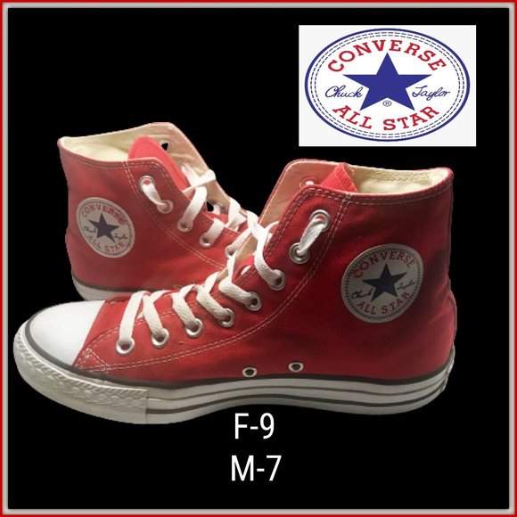 Converse Shoes - Converse Red Chuck Taylor Unisex Sneakers F-9 M-7.